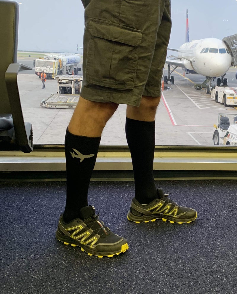 Votprof Compression Socks for Men and Women, 20-30 mmHG, Graduated Compression for Flight, Travel, Sports, Pregnancy, Running (Black-Grey, S) - Image 3